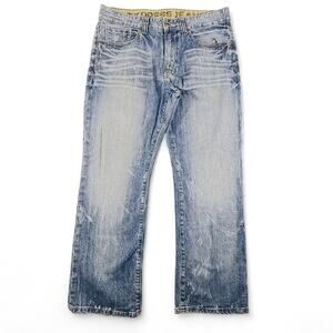 Express Jeans Mens Loose Bootcut Lowrise 31x30 Blue Distressed Blake Vintage Y2K
